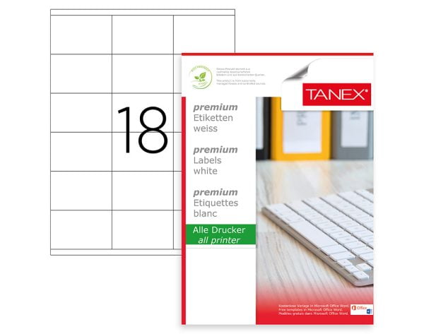 ETICHETE 18/A4 70*46MM COLTURI DREPTE 100/TOP TANEX – poza 1