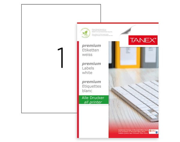 ETICHETE 1/A4 210*297MM COLTURI DREPTE 100/TOP TANEX – poza 1