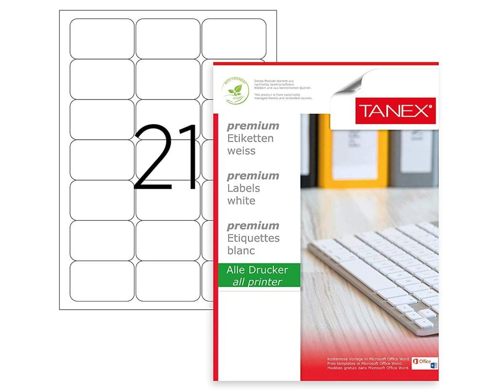 ETICHETE 21/A4 63.5*38.1MM COLTURI ROTUNDE 100/TOP TANEX – poza 1