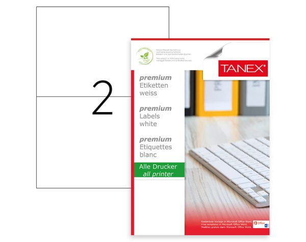 ETICHETE 2/A4 210*148.5MM COLTURI DREPTE 100/TOP TANEX – poza 1