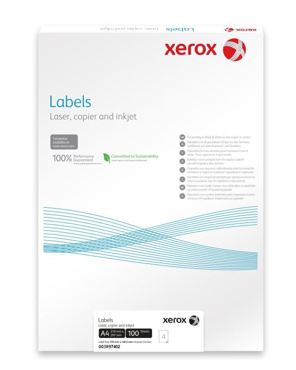 ETICHETE 4/A4 105*148.5MM COLTURI DREPTE 100/TOP XEROX – poza 2
