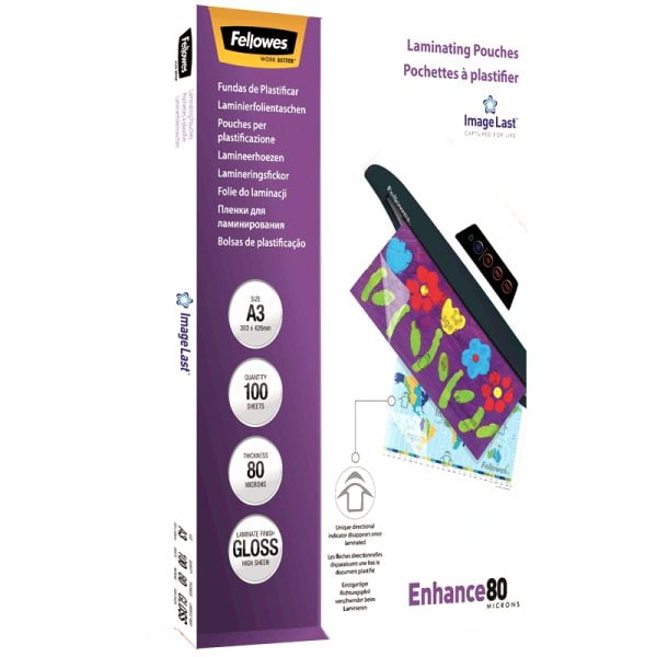 FOLIE A3 80 MICRONI 100/TOP FELLOWES – poza 4