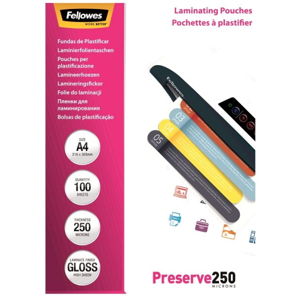 FOLIE A4 250 MICRONI 100/TOP FELLOWES – poza 1