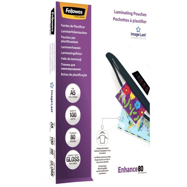 FOLIE A5 80 MICRONI 100/TOP FELLOWES – poza 2