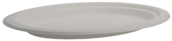 Farfurii biodegradabile din trestie de zahar ovale ,albe 263X199mm 50 buc/set – poza 1