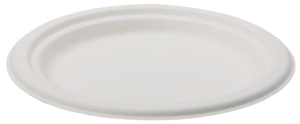 Farfurii biodegradabile din trestie de zahar rotunde,albe d174mm 50 buc/set – poza 1