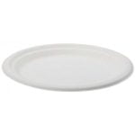 Farfurii biodegradabile din trestie de zahar rotunde,albe d220mm 50 buc/set – poza 2