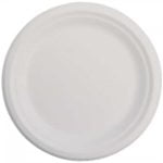 Farfurii biodegradabile din trestie de zahar rotunde,albe d220mm 50 buc/set – poza 1