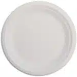 Farfurii biodegradabile din trestie de zahar rotunde,albe d220mm 50 buc/set – poza 1