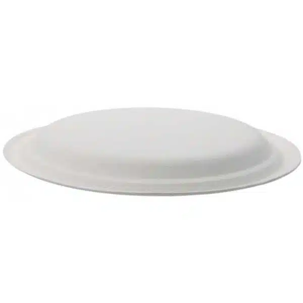 Farfurii biodegradabile din trestie de zahar rotunde,albe d220mm 50 buc/set – poza 3