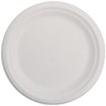 Farfurii biodegradabile din trestie de zahar rotunde,albe d243mm 50 buc/set – poza 4
