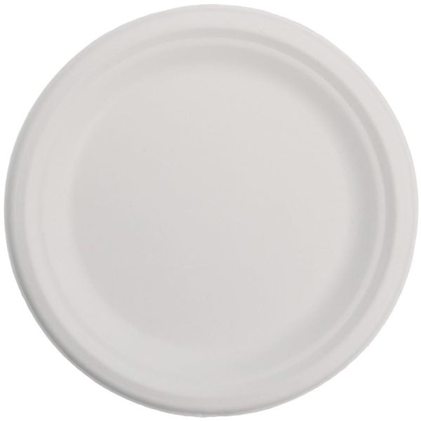 Farfurii biodegradabile din trestie de zahar rotunde,albe d243mm 50 buc/set – poza 4