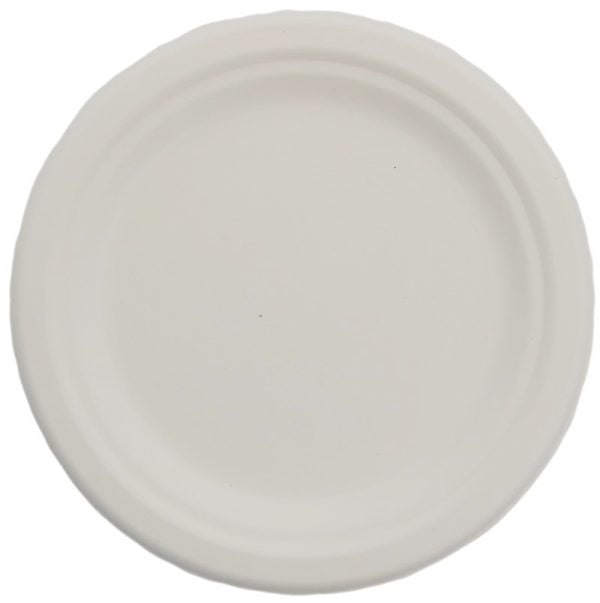 Farfurii biodegradabile din trestie de zahar rotunde,albe d261mm 50 buc/set – poza 3