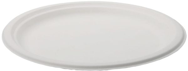 Farfurii biodegradabile din trestie de zahar rotunde,albe d261mm 50 buc/set – poza 4
