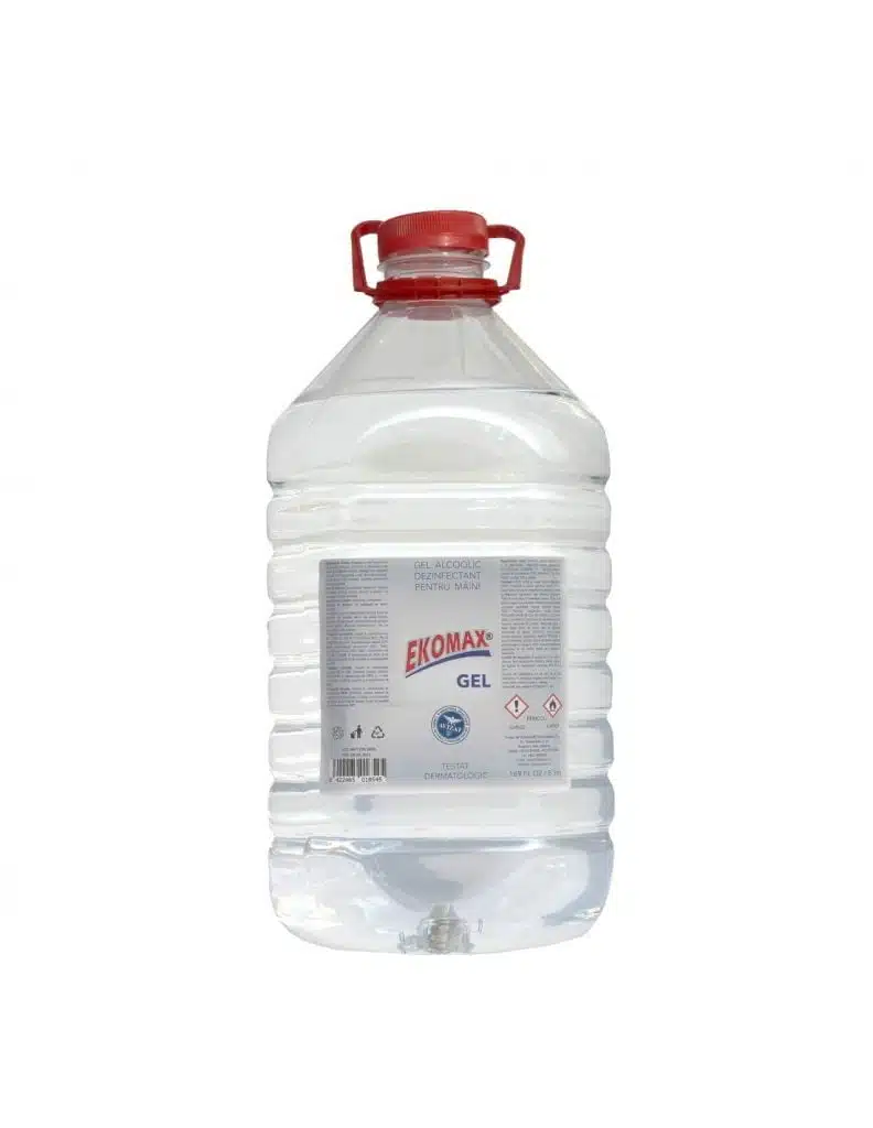 Gel alcoolic dezinfectant pentru maini Ekomax Gel PET 5L – poza 1