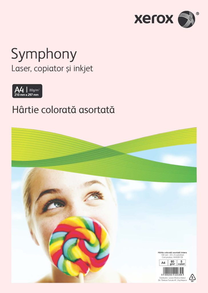 HARTIE COPIATOR A4 ASORTATA INTENS 80G 20*5 CUL 100/TOP XEROX – poza 1