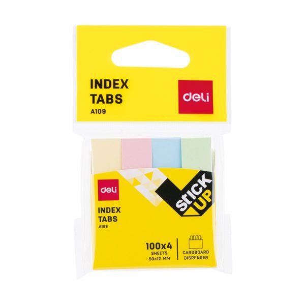 INDEX ADEZIV HARTIE 12*50MM 4 CULORI 100 FILE DELI – poza 1