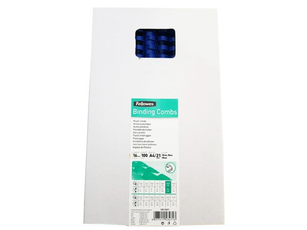 INEL PLASTIC 16MM ALBASTRU PT 101-120 COLI 100/CUT FELLOWES – poza 1