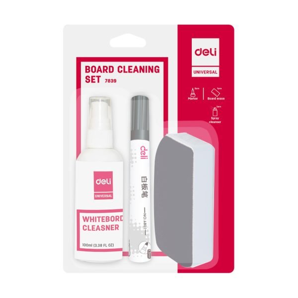 KIT WHITEBOARD (BURETE+SPRAY+2 MARKERE) DELI – poza 1