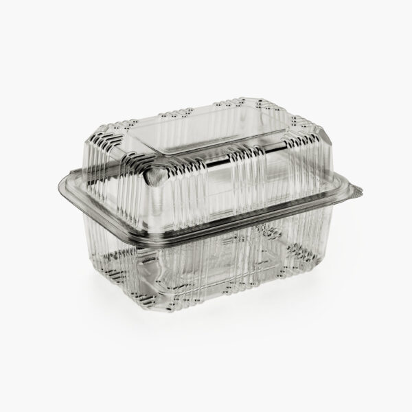 Caserole din PET 500gr cu capac inalt, transparente, 93x230.5x151 mm, 100 buc/set – poza 1