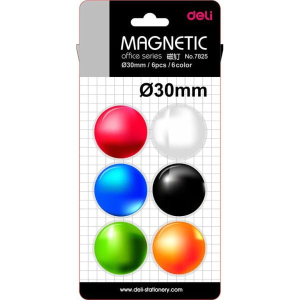 MAGNETI WHITEBOARD 30MM 6 BUC/SET DELI – poza 1