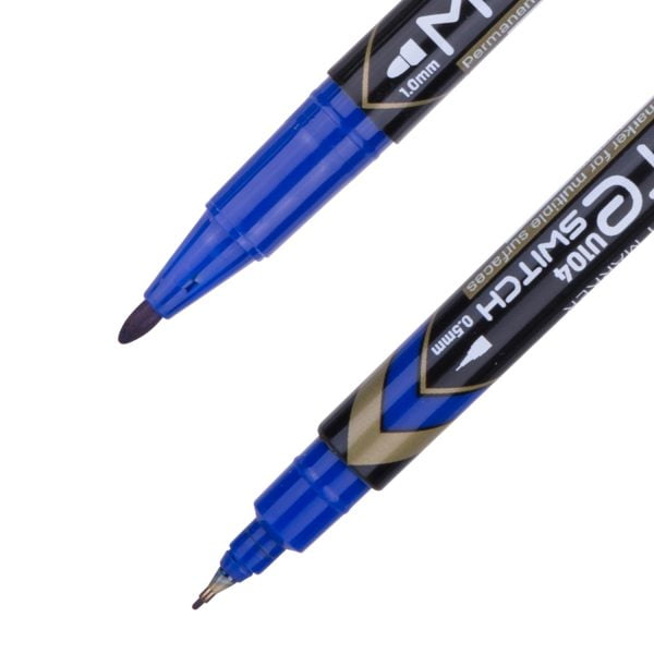 MARKER CD 2 CAPETE 0.5/1MM ALBASTRU DELI – poza 1