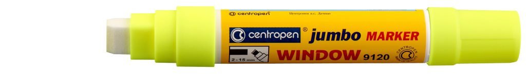 MARKER CRETA LICHIDA GALBEN JUMBO 2-15MM 9120 CENTROPEN – poza 1