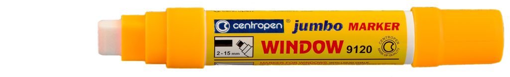 MARKER CRETA LICHIDA PORTOCALIU JUMBO 2-15MM 9120 CENTROPEN – poza 1
