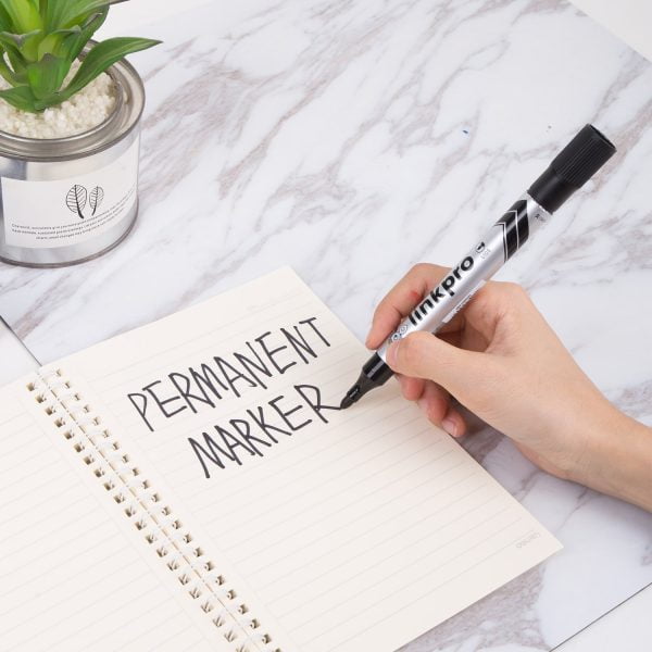 MARKER PERMANENT NEGRU VARF ROTUND 2MM REINCARCABIL DELI – poza 3