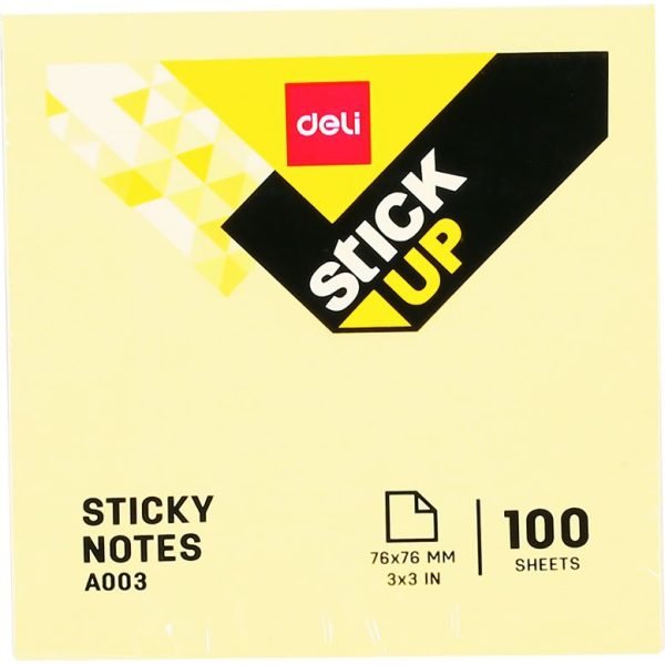 NOTES ADEZIV 76*76MM GALBEN 100 FILE DELI – poza 1