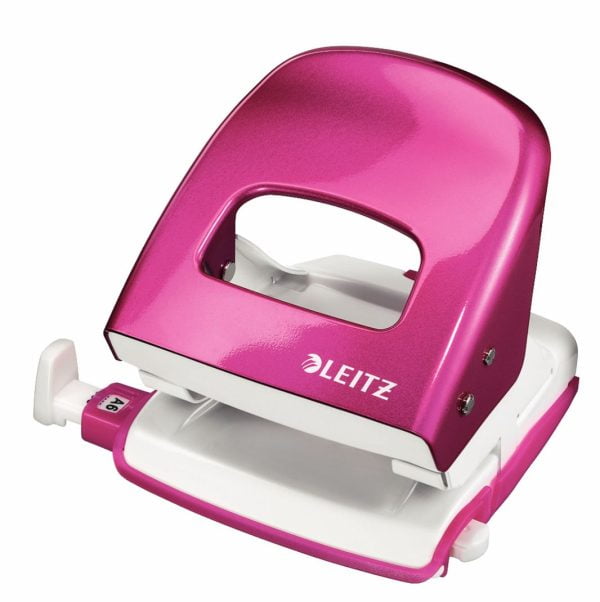 PERFORATOR 30 COLI MODEL 5008 METALIC ROZ METALIZAT LEITZ – poza 2