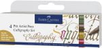 PITT ARTIST PEN CALIGRAFIC SET 4 BUC COLOR FABER-CASTELL – poza 1