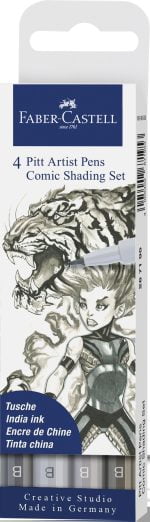 PITT ARTIST PEN SET 4 COMIC GRI FABER-CASTELL – poza 1