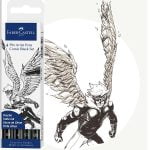 PITT ARTIST PEN SET 4 COMIC NEGRU FABER-CASTELL – poza 2