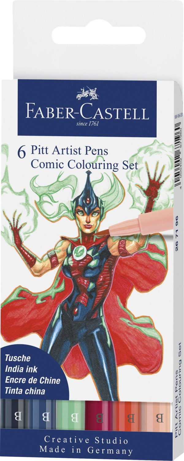 PITT ARTIST PEN SET 6 BUC COMIC FABER-CASTELL – poza 1