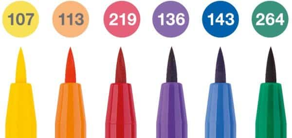 PITT ARTIST PEN SET 6 BUC CULORI DE BAZA 2022 FABER-CASTELL – poza 2