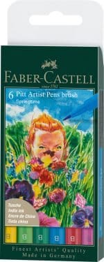 PITT ARTIST PEN SET 6 BUC CULORI PRIMAVARA 2022 FABER-CASTELL – poza 1
