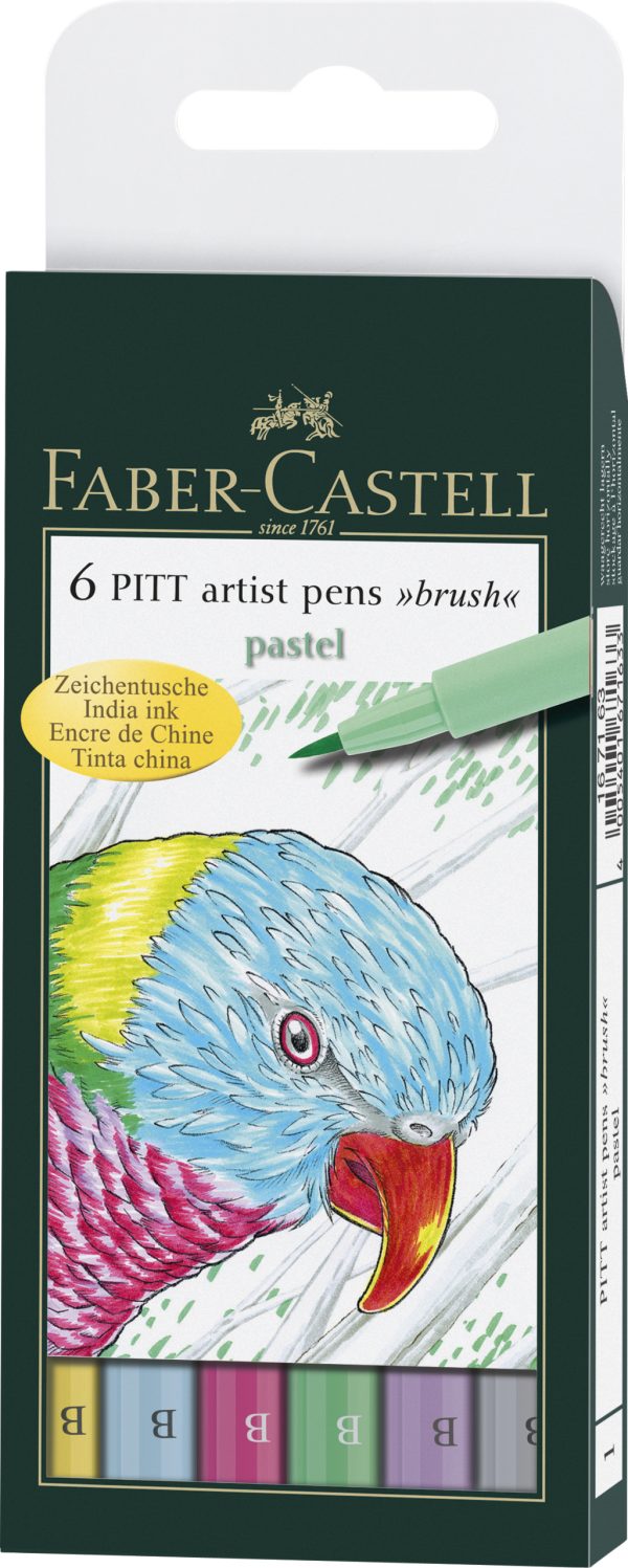 PITT ARTIST PEN SET 6 BUC PASTEL FABER-CASTELL – poza 1