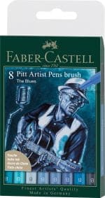 PITT ARTIST PEN SET 8 BUC ALBASTRU 2022 FABER-CASTELL – poza 1