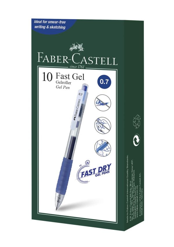 PIX CU GEL 0.7MM FAST GEL ALBASTRU FABER-CASTELL – poza 2