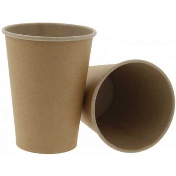 Pahare din carton kraft natur 14oz d90mm  50 buc/set – poza 1