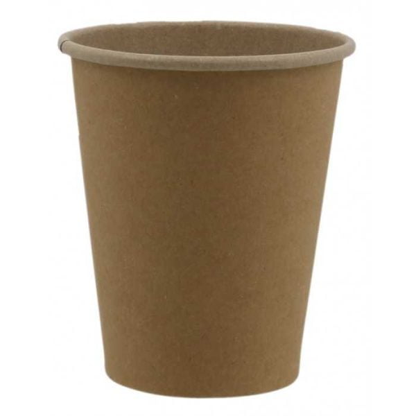 Pahare din carton kraft natur 8oz d80mm  50 buc/set – poza 2