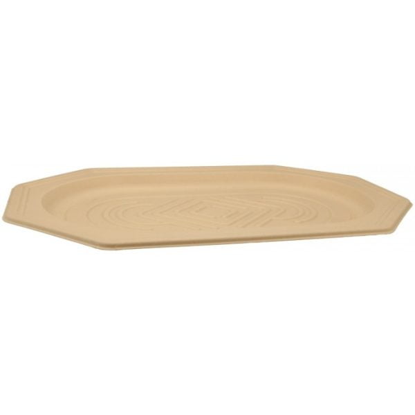 Platouri biodegradabile, natur, octogonale 455x302 10 buc/set – poza 1