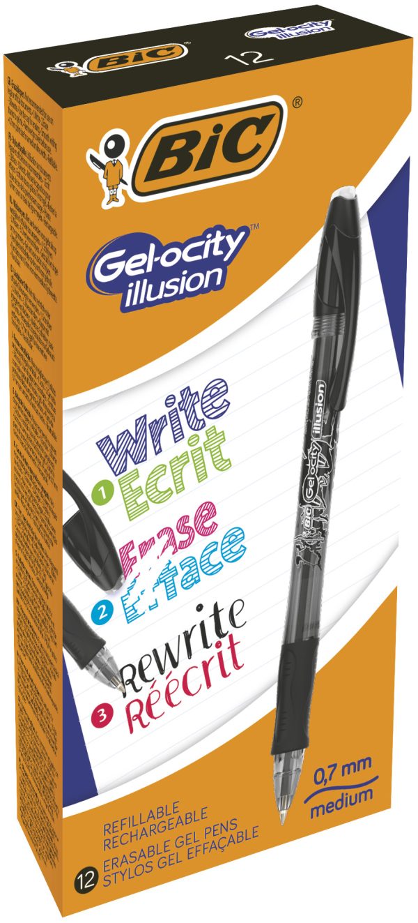 ROLLER 0.7MM NEGRU GEL-OCITY ILLUSION BIC – poza 3