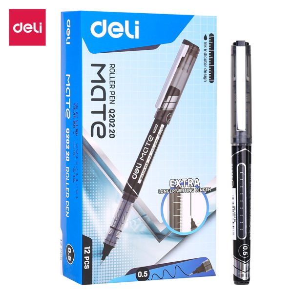 ROLLER FREE INK 0.5MM NEGRU DELI – poza 1