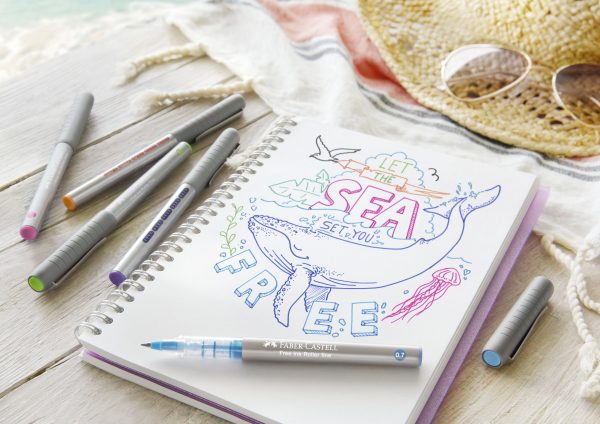 ROLLER FREE INK 0.7MM ALBASTRU FABER-CASTELL – poza 3