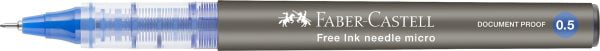 ROLLER FREE INK NEEDLE 0.5MM ALBASTRU FABER-CASTELL – poza 3