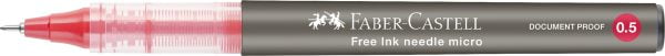 ROLLER FREE INK NEEDLE 0.5MM ROSU FABER-CASTELL – poza 3