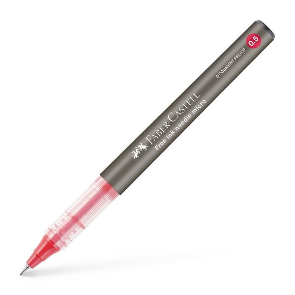 ROLLER FREE INK NEEDLE 0.5MM ROSU FABER-CASTELL – poza 4