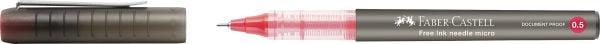 ROLLER FREE INK NEEDLE 0.5MM ROSU FABER-CASTELL – poza 1